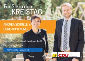 Flyer Kreistag Christhoph Konle und Andrea Schnele